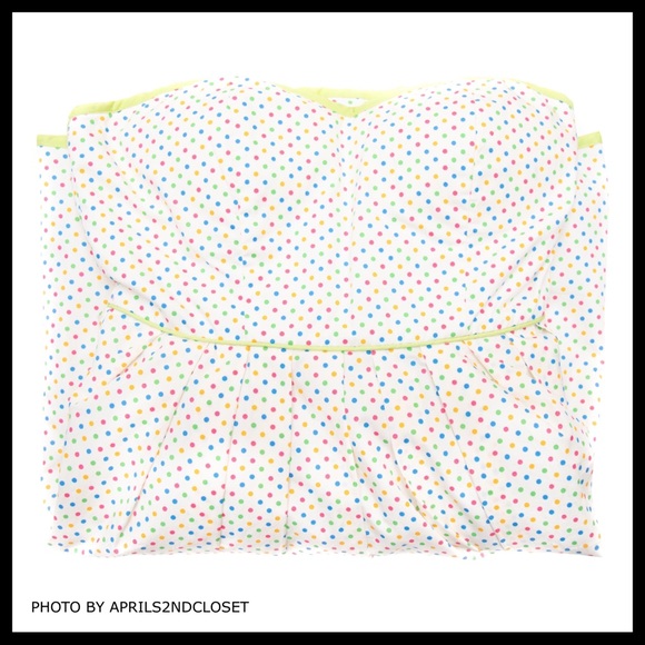 WHITE STRAPLESS RETRO POLKA DOT MINI DRESS A3C - Picture 4 of 8